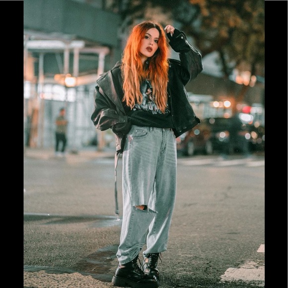 Knoles & Carter Jacket Black Leather Bomber Hoodie - Picture 11 of 16